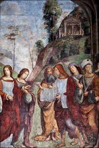 Leben der hl. Cäcilia: Hochzeit von St. Cäcilia und Valerian, Detail (Fresko)
