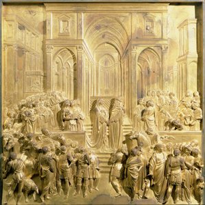 Das Treffen von König Salomo und der Königin von Saba, Originaltafel von den Osttüren des Baptisteriums