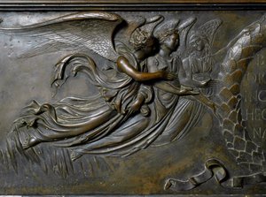 Zwei Engel, Detail des Reliquiars von St. Zenobe (Bronzerelief, 1432-1442) von Lorenzo Ghiberti