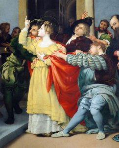 Altarbild der Heiligen Lucia oder Heilige Lucia vor dem Richter von Lorenzo Lotto