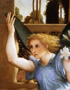 Verkündigungsengel (Detail) von Lorenzo Lotto