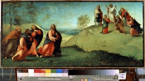 Christus führt die Apostel zum Berg Tabor von Lorenzo Lotto