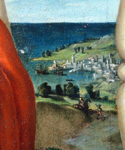 Madonna in Herrlichkeit mit den Heiligen Cosmas und Damian in Anbetung