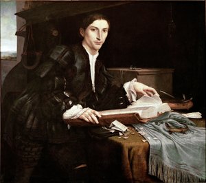 Porträt eines Gentlemans in seinem Büro von Lorenzo Lotto
