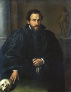 Porträt eines Mannes mit einem Schädel, ca. 1545