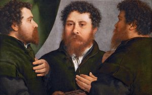 Dreifachporträt eines Goldschmieds von Lorenzo Lotto