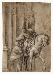 Der heilige Martin teilt seinen Mantel mit einem Bettler von Lorenzo Lotto