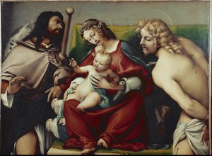 Die Jungfrau und das Kind mit St. Rochus und St. Sebastian (circa 1518)