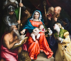 Die mystische Hochzeit der heiligen Katharina von Alexandria von Lorenzo Lotto