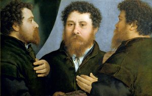 Dreifachporträt eines Goldschmieds von Lorenzo Lotto