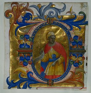 Initiale D[eus in loco] mit einem Propheten, aus einem Graduale ausgeschnitten, 1409-10 von Lorenzo Monaco