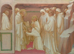 Der heilige Benedikt nimmt Heilige in den Orden auf
