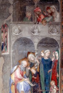 Erzengel Gabriel kündigt Zacharias und Elisabeth die Geburt von Johannes dem Täufer an, (Detail)