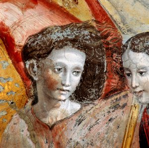 Ein Engel (Detail des Gemäldes der Krönung der Jungfrau) von Lorenzo Torresani