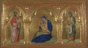Die Madonna der Demut mit den Heiligen Markus und Johannes von Lorenzo Veneziano