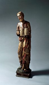 Darstellung eines unbekannten Heiligen. Polychrome Holzskulptur