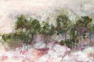 Nebliger rosa Wald