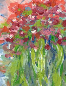Lebendiges florales Abstrakt von Lori Ann Folz