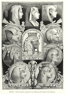 Alte ägyptische Porträtköpfe (Lithografie) von Lothar Michael Burger