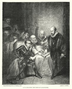 Alva fordert den Treueeid von Louis (after) Gallait