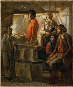 Die Schmiede oder: Ein Schmied in seiner Schmiede von Louis (attr. to) Le Nain