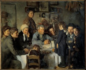Die goldene Hochzeit Familienmahl der Bauern. Gemälde von Louis Adolphe Dechenaud (1868-1926) 1909 von Louis Adolphe Dechenaud