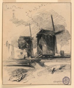 Windmühlen von Louis Adolphe Hervier
