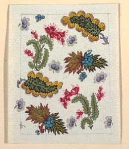 Blumendesign für bedruckten Stoff von Louis Albert DuBois