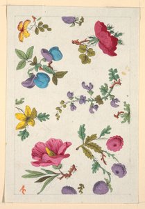 Blumendesign für bedruckten Stoff von Louis Albert DuBois