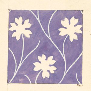 Blumendesign für bedruckten Stoff von Louis Albert DuBois