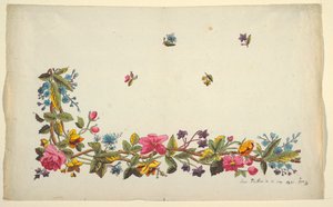 Blumendesign für bedruckten Stoff von Louis Albert DuBois