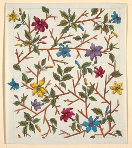 Blumendesign für bedruckten Stoff von Louis Albert DuBois
