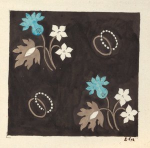 Blumendesign für bedruckten Stoff von Louis Albert DuBois