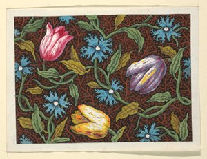 Blumendesign für bedruckte Textilien von Louis Albert DuBois