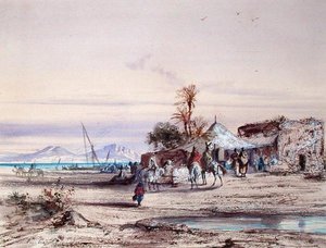 Tunesische Landschaft von Louis Amable Crapelet