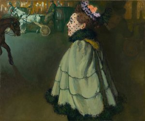 Frau auf den Champs-Elysees bei Nacht von Louis Anquetin