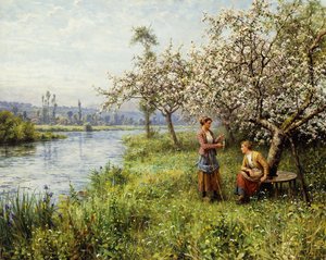 Bäuerinnen nach dem Fischen an einem Sommertag von Louis Aston and Daniel Ridgway Knight