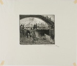 Schleuse des Canal Saint-Martin von Louis Auguste Lepère