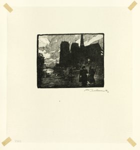 Notre-Dame, Abend, Tafel acht aus Le Long de la Seine et des Boulevards