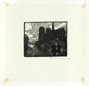 Notre-Dame, Abend, Platte acht aus Le Long de la Seine et des Boulevards