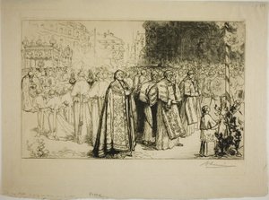 Wiedereintritt der Prozession in die Kathedrale von Nantes von Louis Auguste Lepère