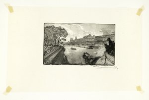 Der Louvre, gesehen vom Pont-Neuf, Platte dreizehn aus Le Long de la Seine et des Boulevards von Louis Auguste Lepère