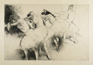 Vier Tänzer an der Bar von Louis Auguste Mathieu Legrand
