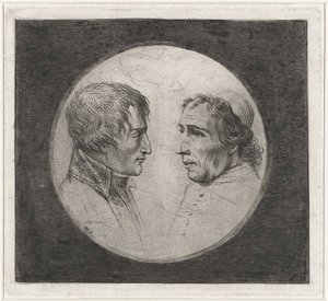 Doppelporträt Napoleon und Papst Pius VII von Louis Bernard Coclers