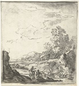Landschaft mit Reiter und Hirte