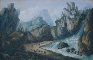 Stromschnellen und Wasserfall in den Alpen von Louis Bélanger