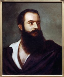 Porträt von Felice Orsini, Täter des Anschlags vom 14. Januar 1858 auf Napoleon III. Gemälde von Louis Bucheister