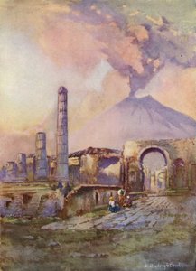Pompeji, Vesuv in der Ferne von Louis Burleigh Bruhl