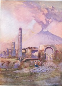 Pompeji: Vesuv in der Ferne, aus Hutchinsons Picturesque Europe, veröffentlicht von Hutchinson & Son, ca. 1930 von Louis Burleigh Bruhl