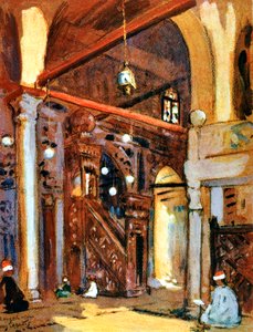 Innenraum der al-Muayyad-Moschee, Kairo, Ägypten, 1928 von Louis Cabanes